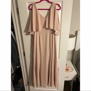 NEW Marina Blush Sleeveless Crepe Mermaid Gown